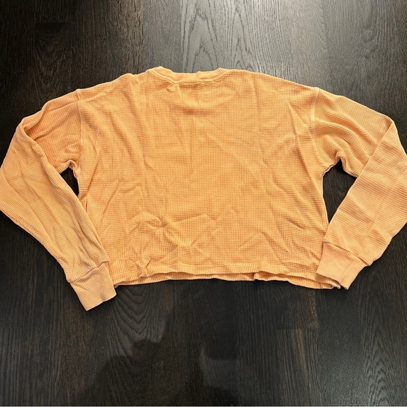 Aritzia Waffle Sweaters XXS - Orange and Yellow Waffle Crop. Selling as a set. - Picture 1 of 4